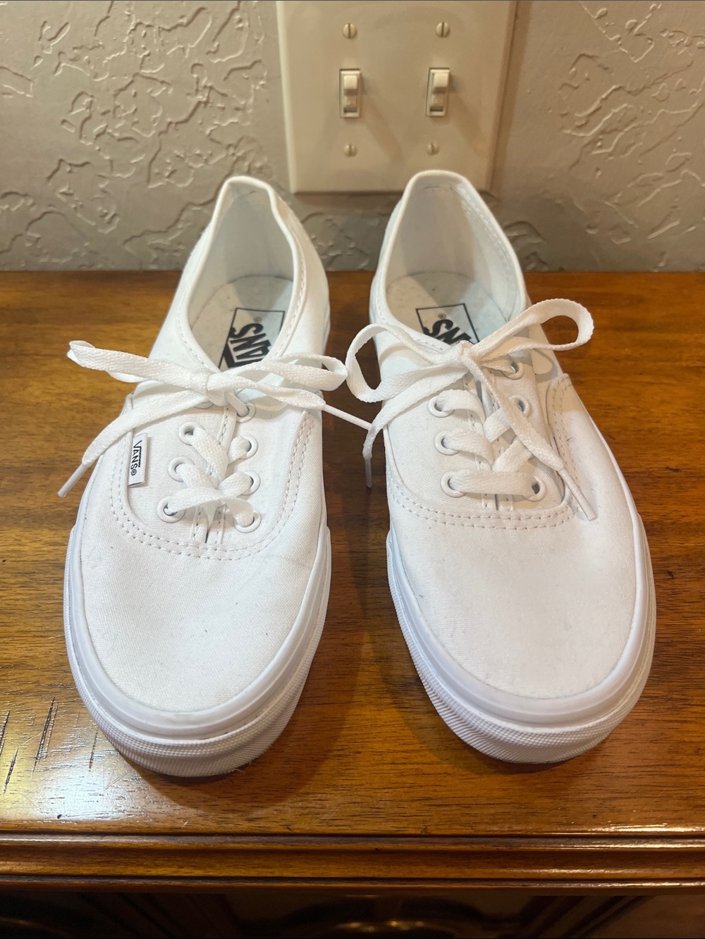 Vans White Canvas Low-Top Sneakers